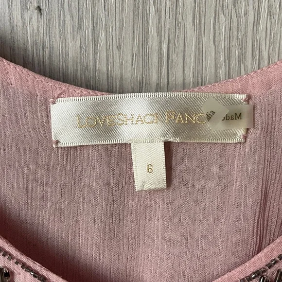 LoveShackFancy Pink Embellished Mini Dress - Picture 3 of 5